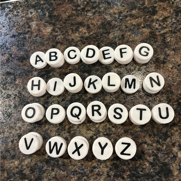 Alphabet Dog Collar Charms - Black & White